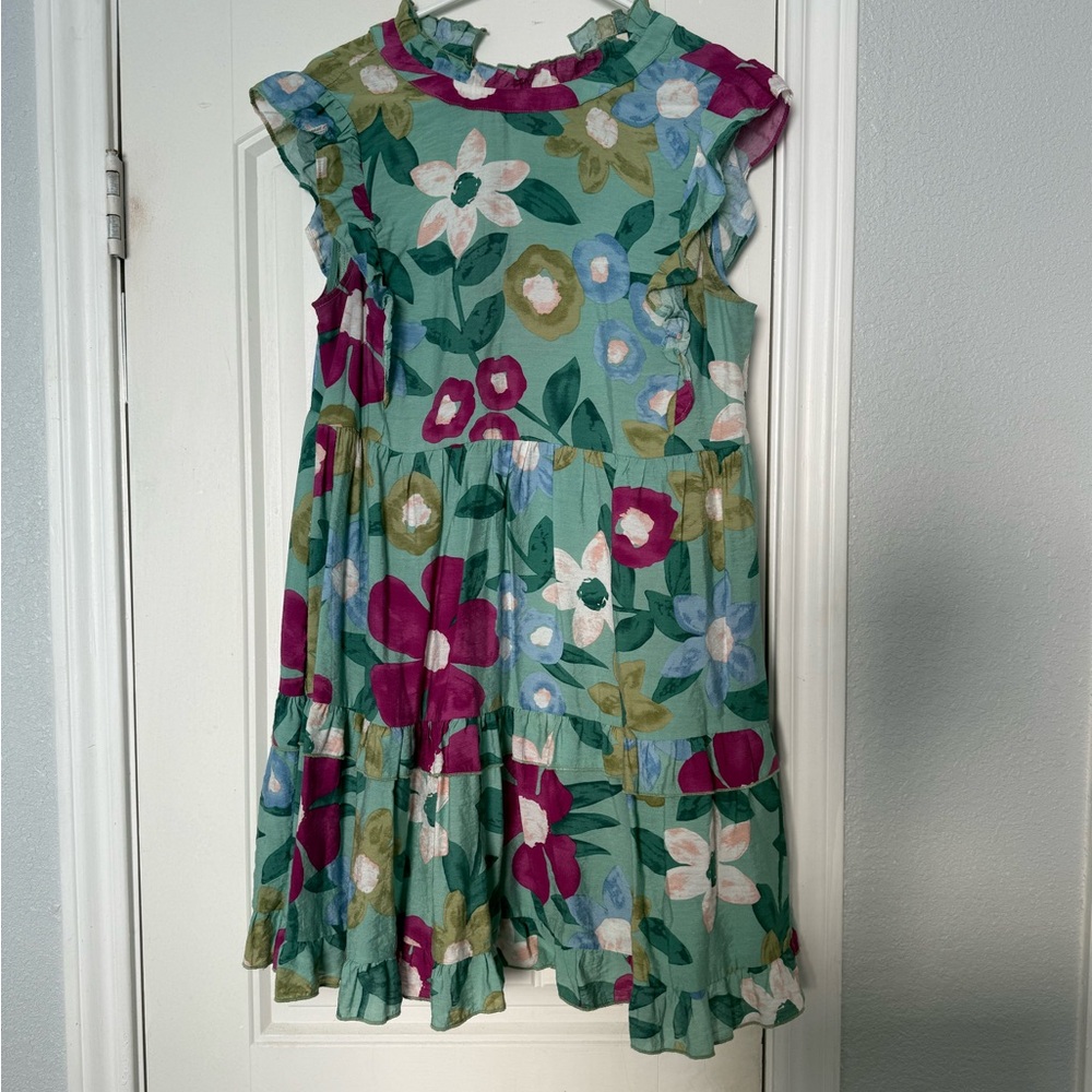 JODIFL Floral Dress in Green and Purple